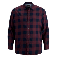 Jack&Jones PLUS Pánská košile JJEGINGHAM Loose Fit 12183107 Port Royale