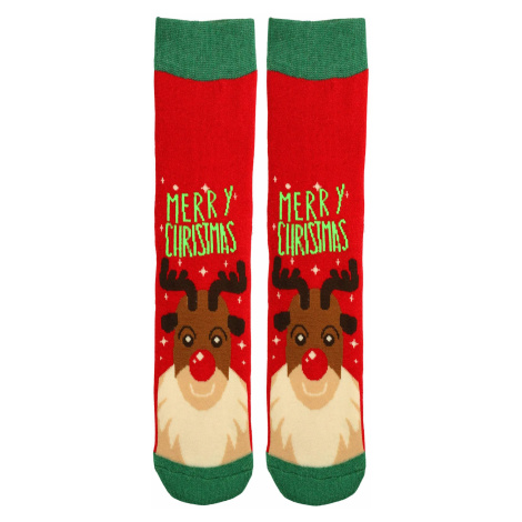 Virgina vánoční termo ponožky dámské sob Rudolf červená