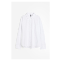 H & M - Oversized bavlněná košile - bílá
