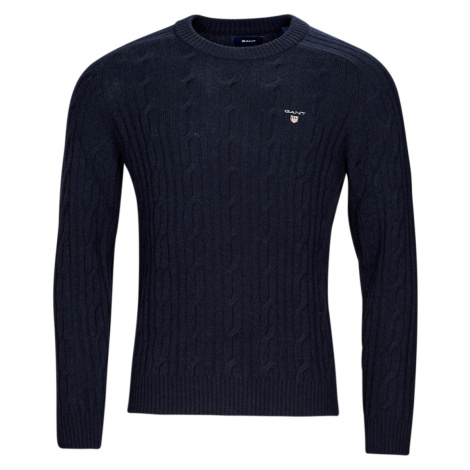 Gant LAMBSWOOL CABLE C-NECK Tmavě modrá