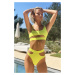 Dámské plavky Malibu Cut Out Bikini Lime - Hugz