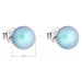 Stříbrné náušnice pecka se světle modrou matnou Swarovski perlou 31142.3