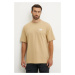 Bavlněné tričko The North Face Essential Oversize Tee béžová barva, NF0A87NRLK51