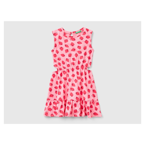 Benetton, Pink Dress With Strawberry Print United Colors of Benetton
