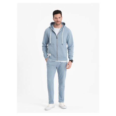 Men's sweatshirt set pants + unbuttoned sweatshirt - blue V7 Z83 Ombre