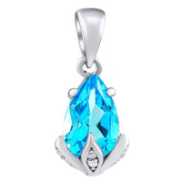 Silvego Stříbrný přívěsek Clarissa se Swiss Blue Topaz a Brilliance Zirconia JJJ1267PTS