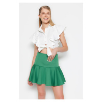 Trendyol Green With Frilled SkirtHigh Waist Scuba Flexible Knitted Skirt With Shorts