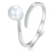 GRACE Silver Jewellery Stříbrný prsten s perlou a zirkony Ricarda, stříbro 925/1000 P-BSR497-E S