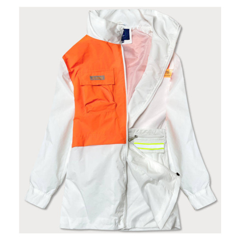 Bílo/oranžová dámská bunda větrovka (AG3-010) Ann Gissy
