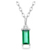 Stříbrný náhrdelník se zeleným kamenem