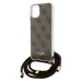 Guess IML 4G Printed Crossbody Popruh Zadní Kryt pro iPhone 15 Brown