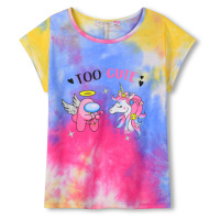 Dívčí triko - KUGO TM7217, modrá/ růžová/ žlutá Barva: Mix barev