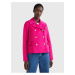 Tmavě růžový dámský vlněný kabát Tommy Hilfiger