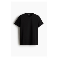 H & M - Tričko z bavlny pima Slim Fit - černá