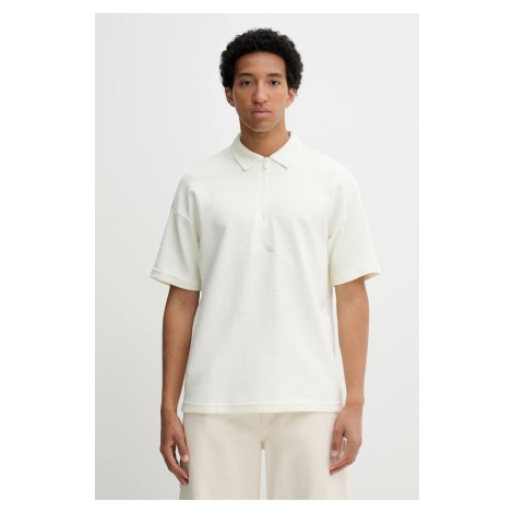 Bavlněné polo tričko adidas ALL SZN pánské, béžová barva, JL6547