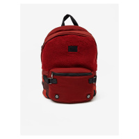 Červený batoh s umělým kožíškem Diesel - Pánské