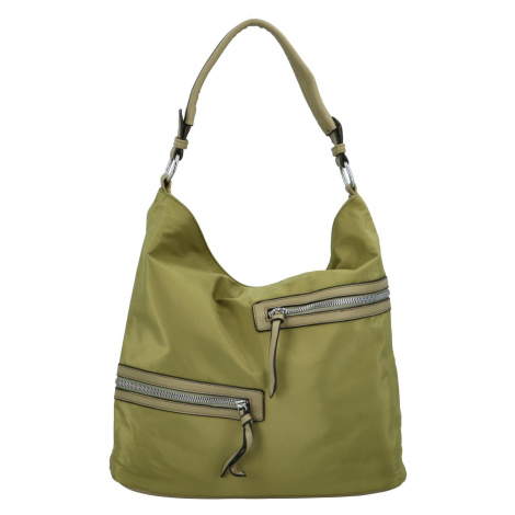 Trendová dámská látková kabelka Sarai, olivově zelená INT COMPANY