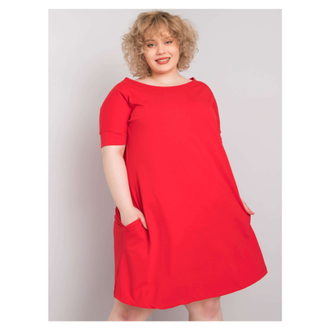 Červené šaty s kapsami Bellamy -red Červená BASIC