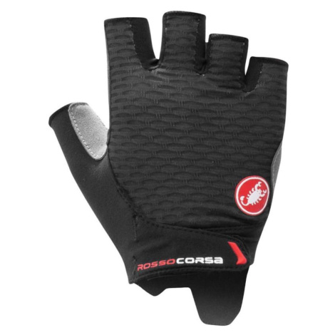 CASTELLI Cyklistické rukavice krátkoprsté - ROSSO CORSA 2 W - černá