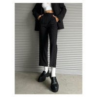 Laluvia Black Stripe Detailed Trousers
