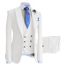 Pánský stylový oblek 3v1 s dvouřadou vestou - HNĚDÝ XXL