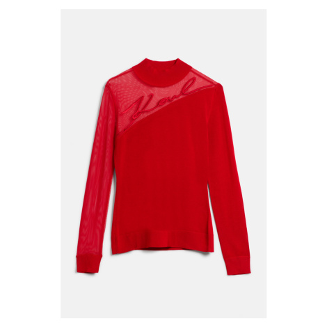 Rolák karl lagerfeld karl signature mock neck racing red