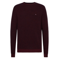 Tommy Hilfiger Sweater - MOULINE STRUCTURE CREW NECK burgundy