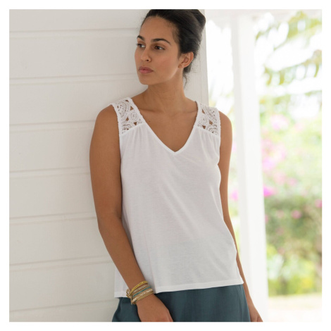 Top s macramé a průstřihem na zádech Blancheporte
