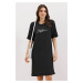 Bigdart 2452 Printed Oversize Knitted Dress - Black