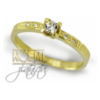 Zásnubní prsten ze žlutého zlata s diamanty BP2028 + DÁREK ZDARMA