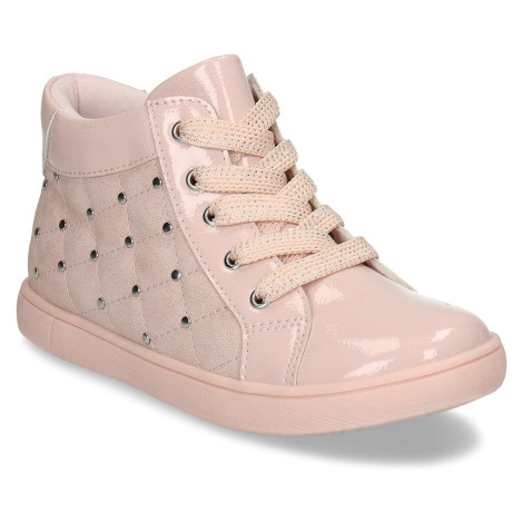 Růžové dívčí kotníkové boty