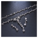 Éternelle Luxusní souprava šperků Mireia, zirkony SET2084-QT-108 Stříbrná 44 cm