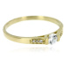 Zlatý zásnubní prsten s bílými zirkony 325