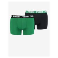 Sada dvou pánských boxerek v černé a zelené barvě Puma