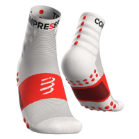 COMPRESSPORT Cyklistické ponožky klasické - TRAINING - bílá/červená