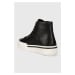 Kožené kecky Calvin Klein HIGH TOP LACE UP pánské, černá barva, HM0HM01165