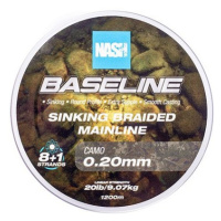 Nash splétaná šňůra baseline sinking braid camo 1200 m - 0,20 mm 9,07 kg