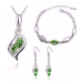 Sisi Jewelry Souprava náhrdelníku, náušnic a náramku Andělské slzy Smaragd SET2012-NTSET41563(3)