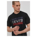 Tričko Levi's pánské, černá barva, s potiskem, 39636.0050-Blacks