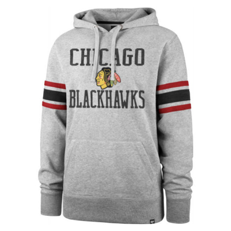 47 NHL CHICAGO BLACKHAWKS DOUBLE BLOCK SLEEVE STRIPE HOOD Klubová mikina, šedá, velikost