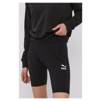 Kraťasy Puma dámské, černá barva, s potiskem, high waist, 530234