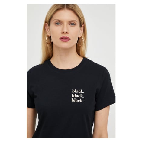 Bavlněné tričko Marella černá barva