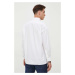 Bavlněná košile BOSS bílá barva, relaxed, s klasickým límcem