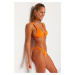 Trendyol Bikini Bottoms with Orange Knots, Regular Leg