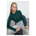 Trendyol Emerald Green High Collar Ribbed Flexible Slim Fit Knitted Blouse