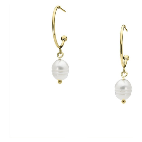 Manoki Náušnice s perlou Lyra Gold, chirurgická ocel KA215G Zlatá Bílá