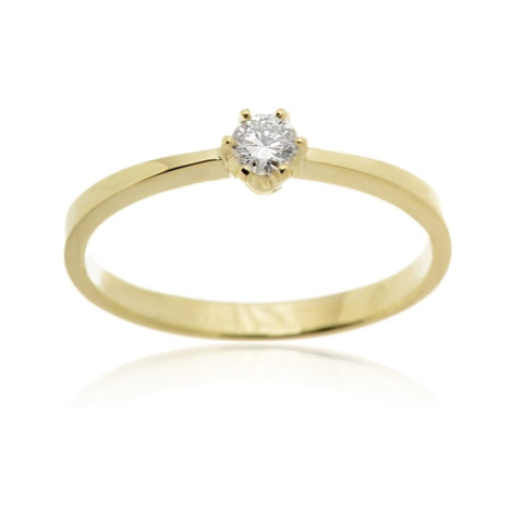 Zlatý zásnubní prsten s briliantem BP0095F + DÁREK ZDARMA