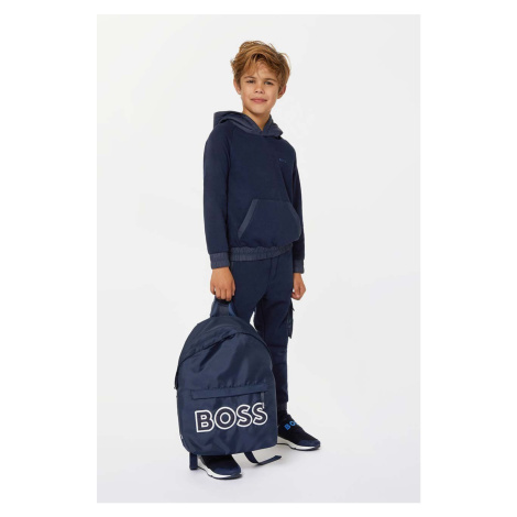 Dětský batoh BOSS tmavomodrá barva, velký, s potiskem Hugo Boss