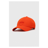 Bavlněná baseballová čepice BOSS oranžová barva, s aplikací, 50495441
