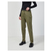 Khaki kalhoty s páskem VERO MODA Flash